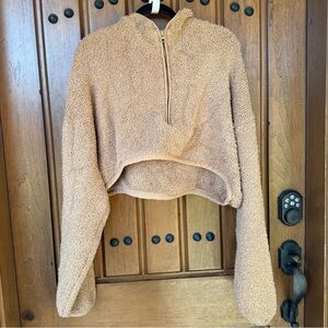 NEW! Skims Cozy Knit Cropped Pullover Size 4X/5X Adjustable Camel Brown NWOT